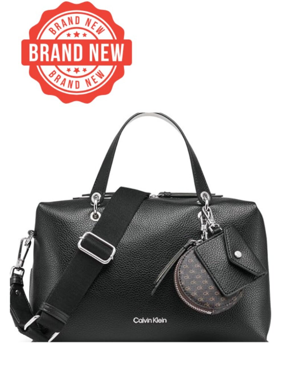 Vegan Leather Satchel Crossbody Bag with Interior Pockets